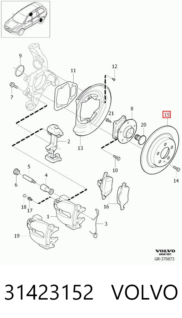 31423152 Volvo Дисковый тормоз