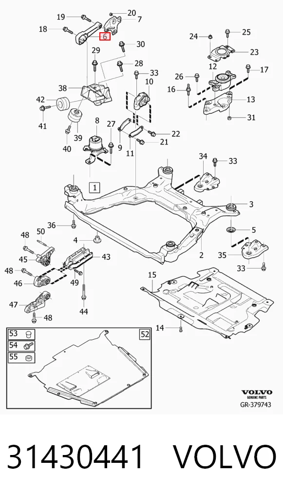 31430441 Volvo Правая подушка двигателя