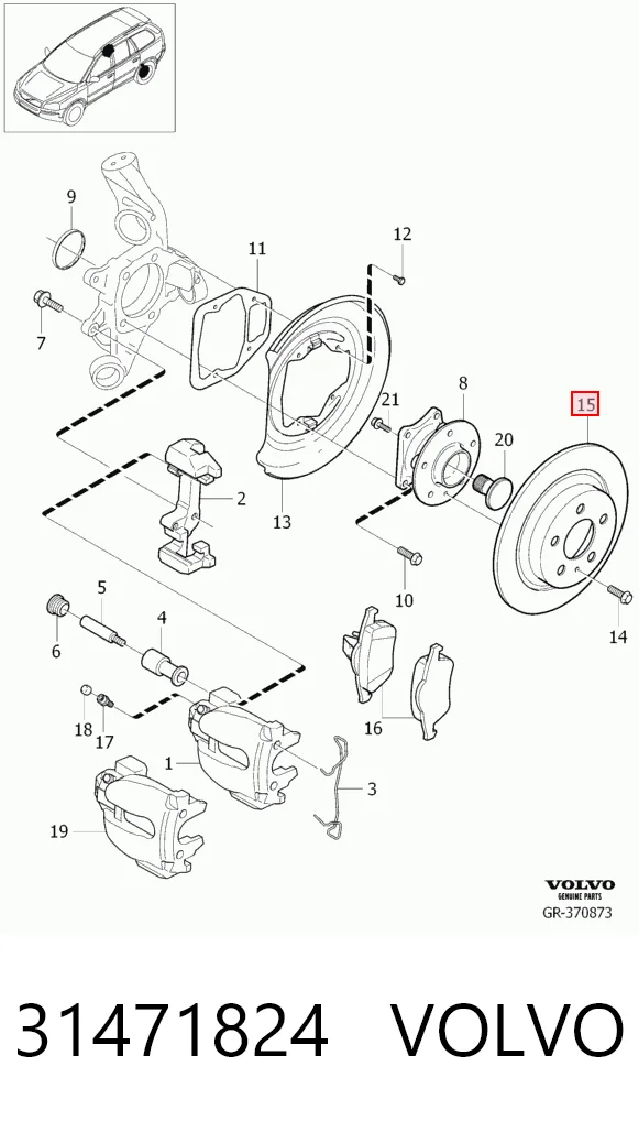 31471824 Volvo Дисковый тормоз
