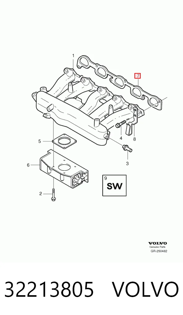 32213805 Volvo  Прокладка впускного коллектора