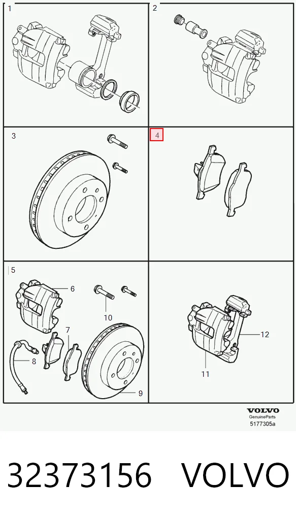 32373156 Volvo Колодки передние