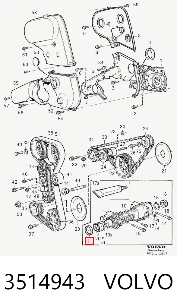 3514943 Volvo Сальник распредвала двигателя задний