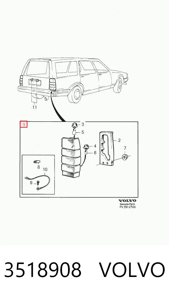 3518908 Volvo Задний левый стоп
