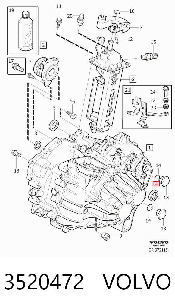 3520472 Volvo Сальник АКПП/КПП (выходного/вторичного вала)