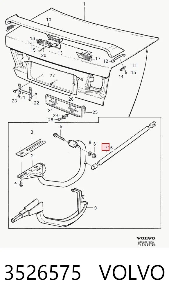 3526575 Volvo Амортизатор крышки багажника