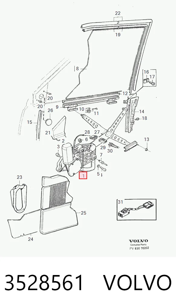 Механизм стеклоподъемника водительской двери Volvo 940 седан (944) (1990 - 1994) цена, от 249.52 USD