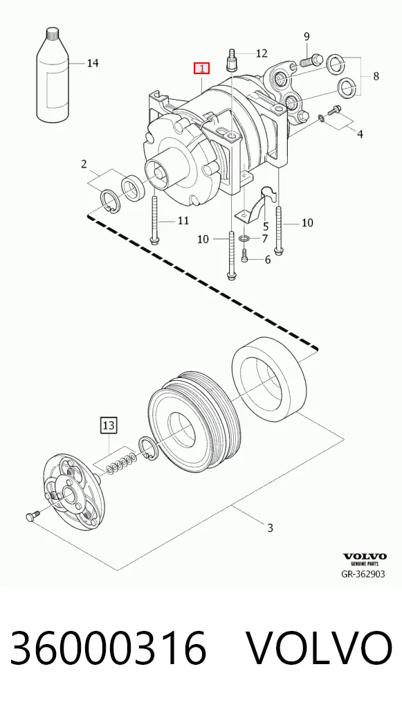 36000316 Volvo Компрессор хладагента