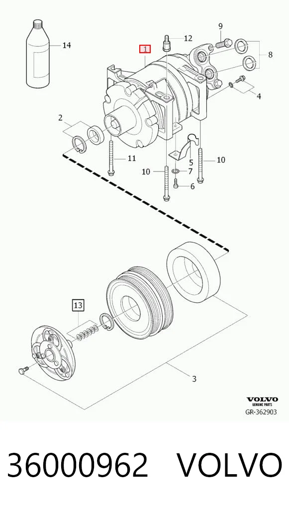 36000962 Volvo Компрессор хладагента