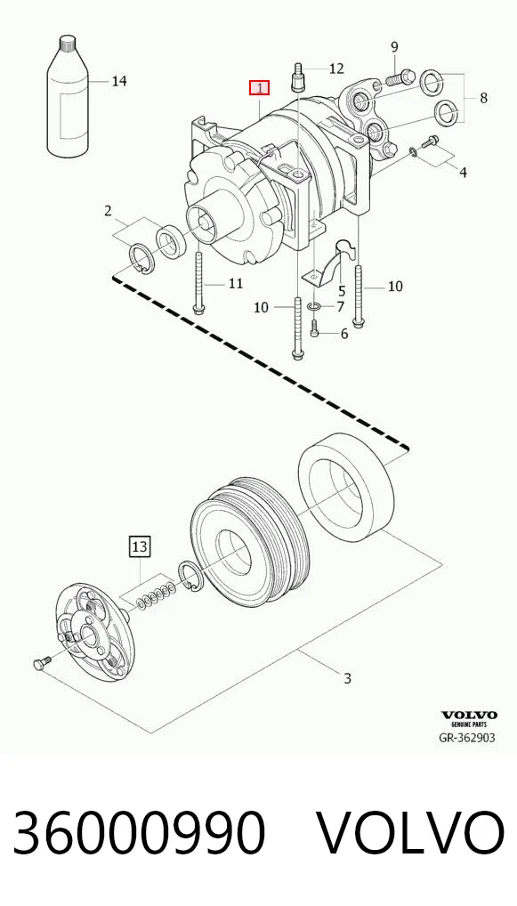 36000990 Volvo Компрессор хладагента