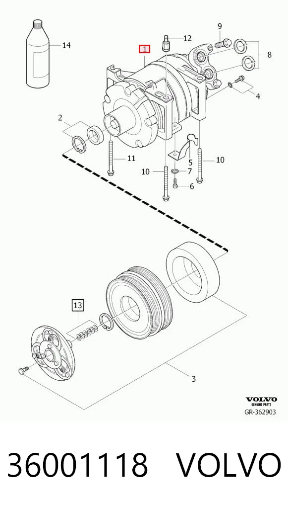 36001118 Volvo Компрессор хладагента