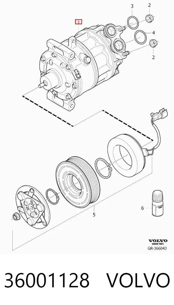 36001128 Volvo Компрессор хладагента