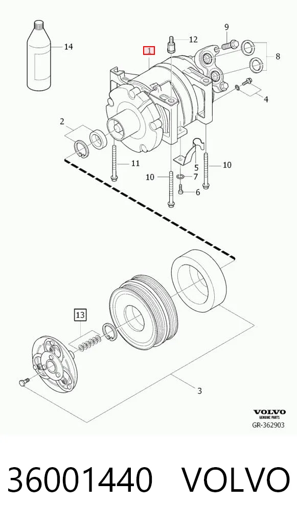 36001440 Volvo Компрессор хладагента