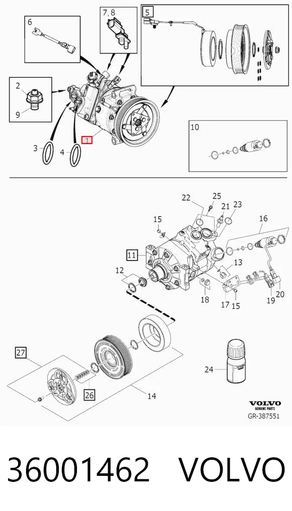 36001462 Volvo Компрессор хладагента