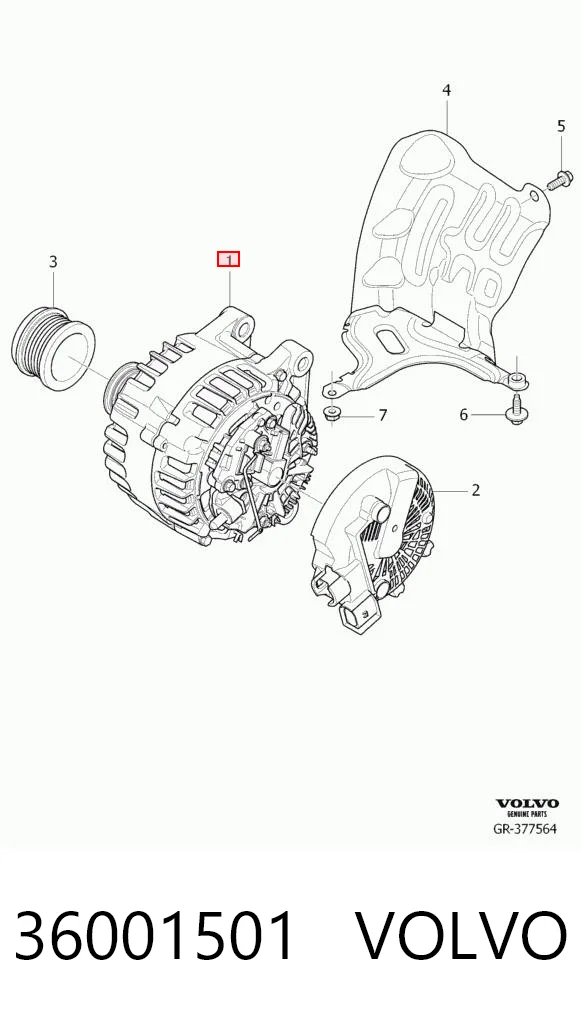 36001501 Volvo Генератор автомобильный