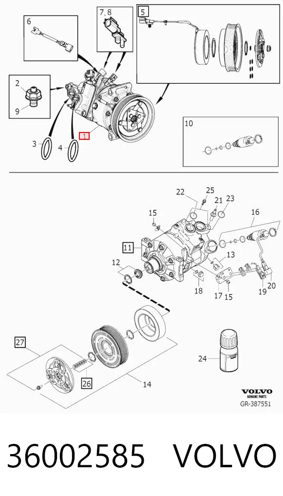 36002585 Volvo Компрессор хладагента