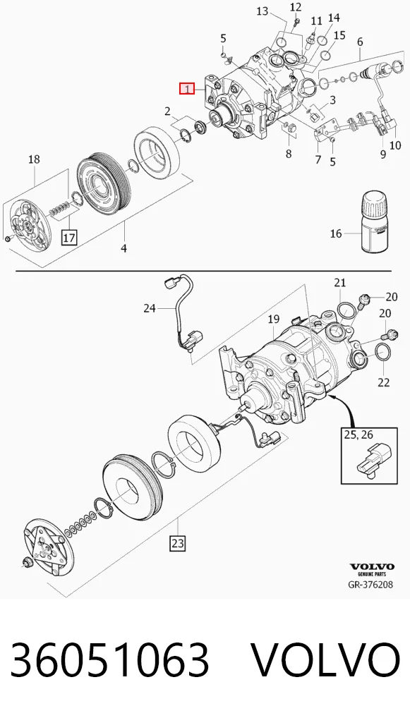 36051063 Volvo Компрессор хладагента