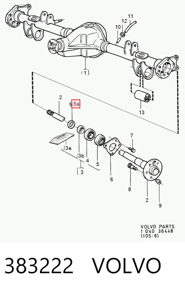 383222 Volvo Сальник задней ступицы, внутренний
