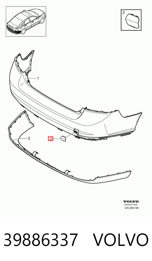 39886337 Volvo Передняя заглушка бампера буксировочного крюка