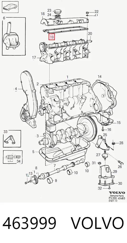 Прокладка крышки двигателя Volvo 740 седан (744) (1983 - 1992) цена, от 6.31 USD