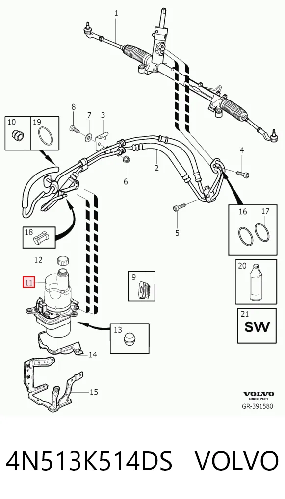 4N513K514DS Volvo ГУР руля