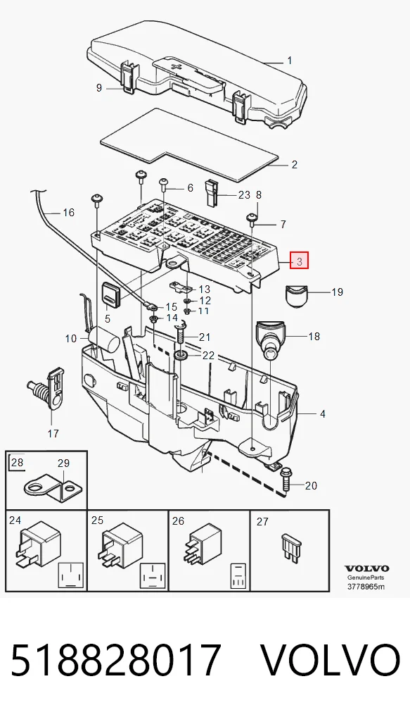 Монтажный блок предохранителей на Volvo S60 I RS, RH