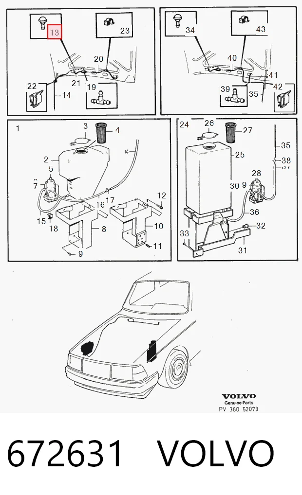  Форсунка омывателя Volvo 340/360 