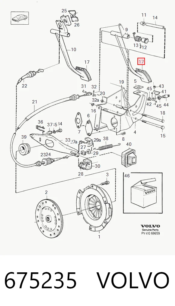 675235 Volvo Накладка педали сцепления