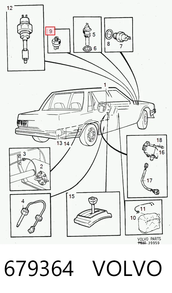 Датчик тормоза на Volvo 240  P242, P244