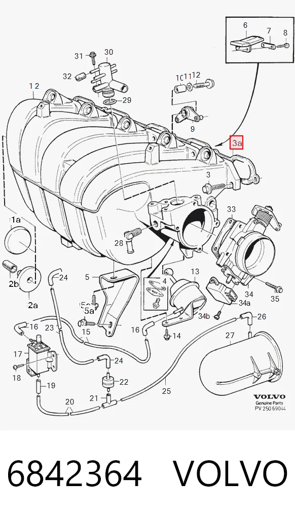  Прокладка впускного коллектора на Volvo S70  LS, LT