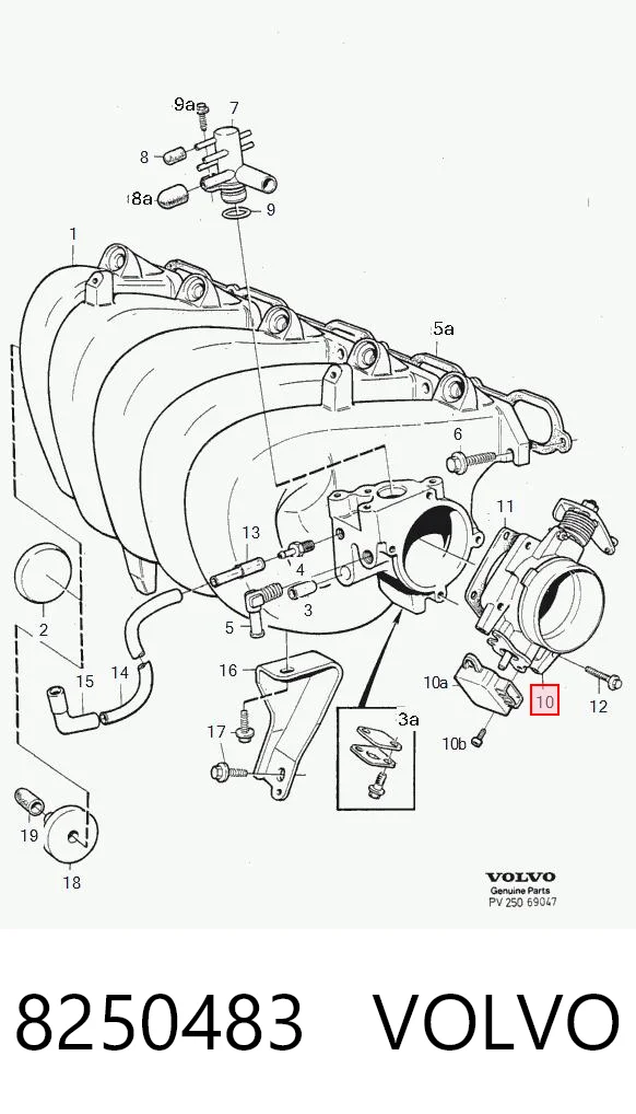 Дроссельная заслонка в сборе Volvo V70 1 LV