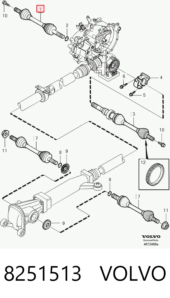 BB1357 Posterparts Полуось передняя левая