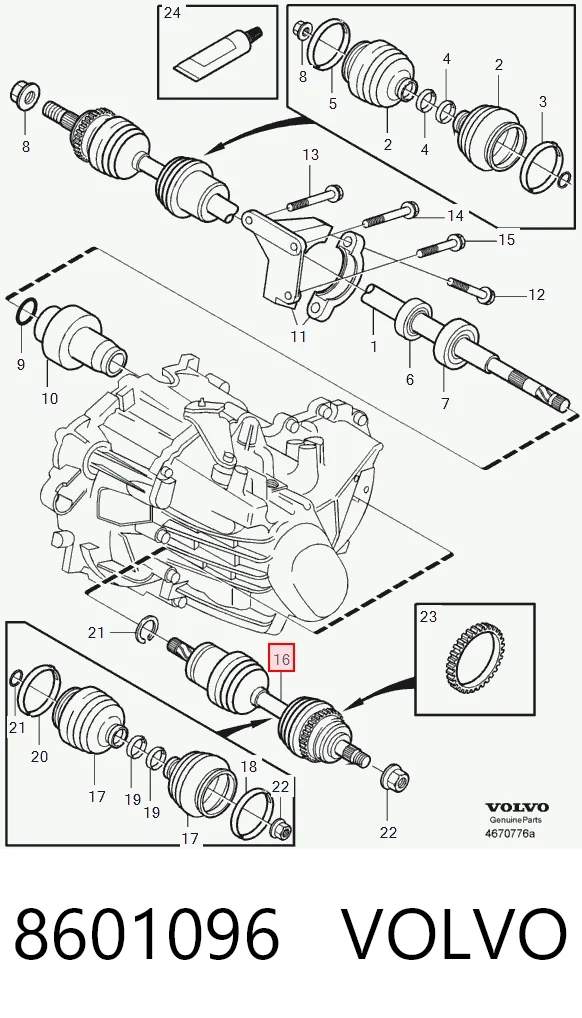 Привод передний левый Volvo S70 седан (LS, LT) (1997 - 2000) цена, от 100.02 USD