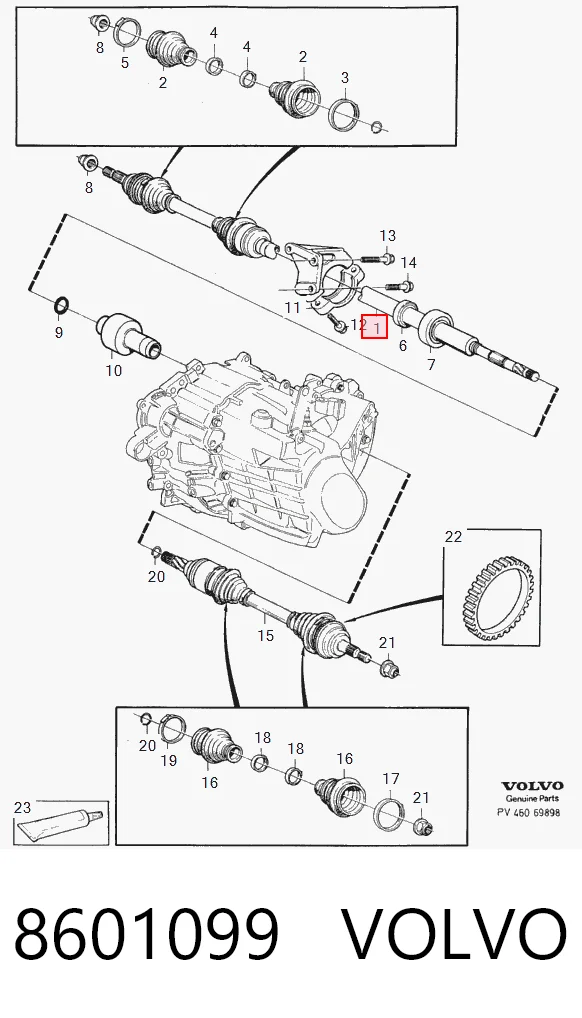 Привод передний правый Volvo 850 седан (LS) (1991 - 1996) цена, от 177.14 USD
