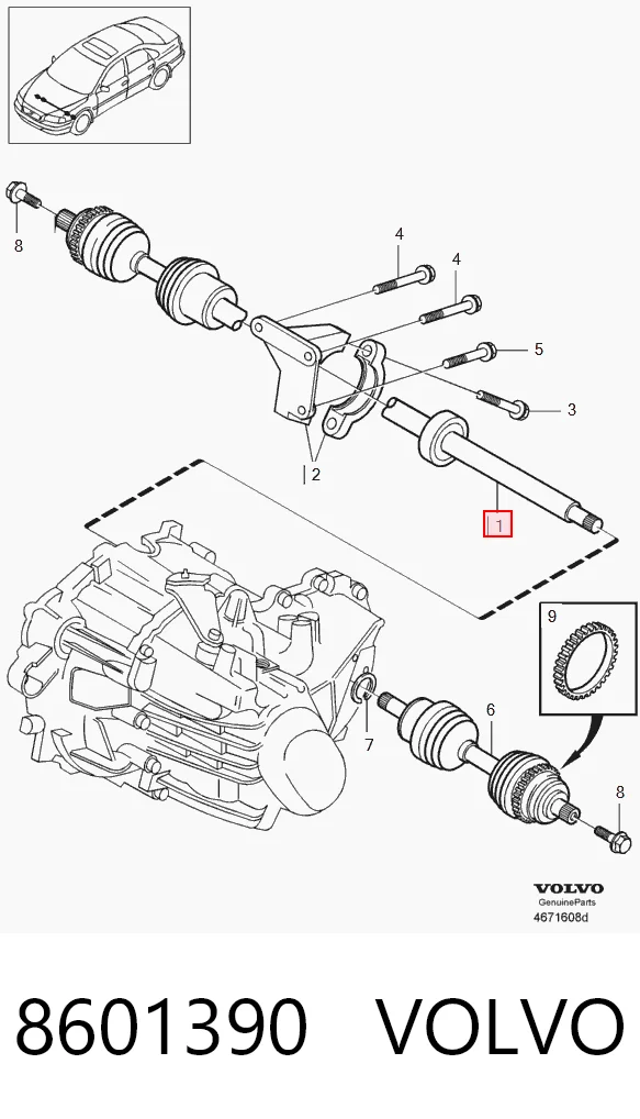 8601390 Volvo трипоид внутреннего шруса