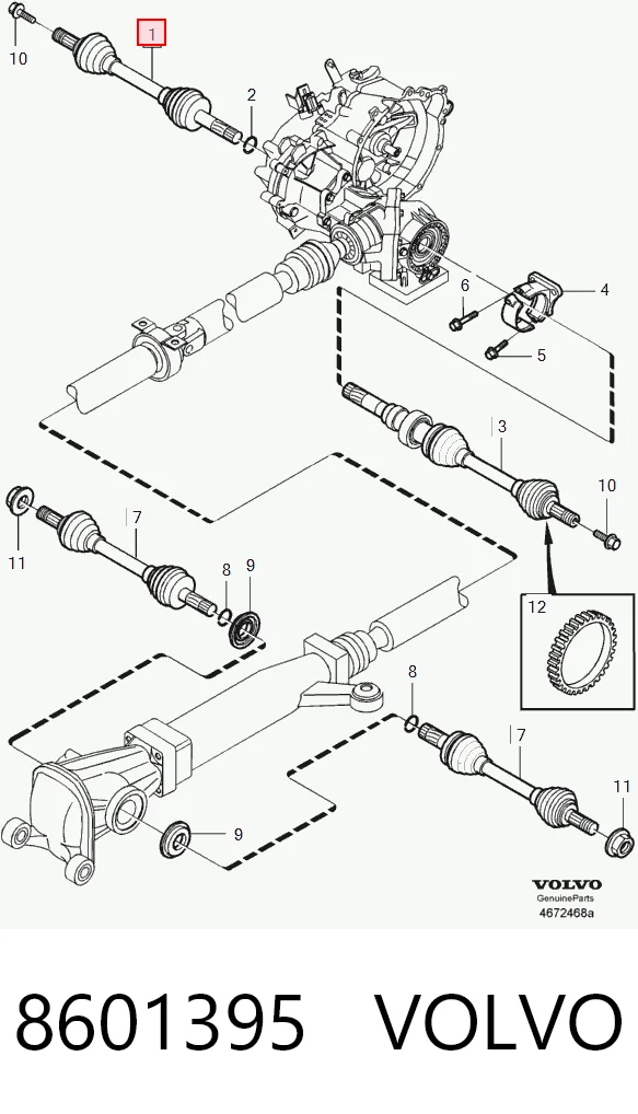 Левая полуось BB1357 Posterparts
