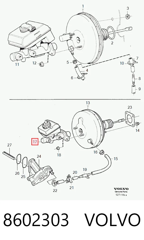 Цилиндр главный тормоза (гидротормозов) Volvo 850 седан (LS) (1991 - 1996) цена, от 104.07 USD