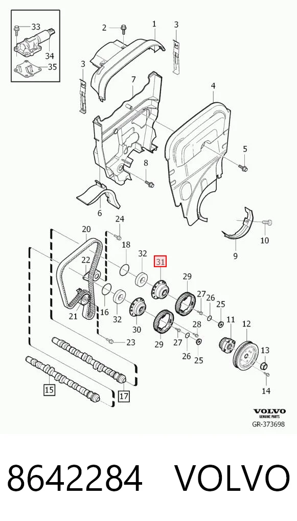 8642284 Volvo Звездочка шестерня распредвала двигателя выпускного