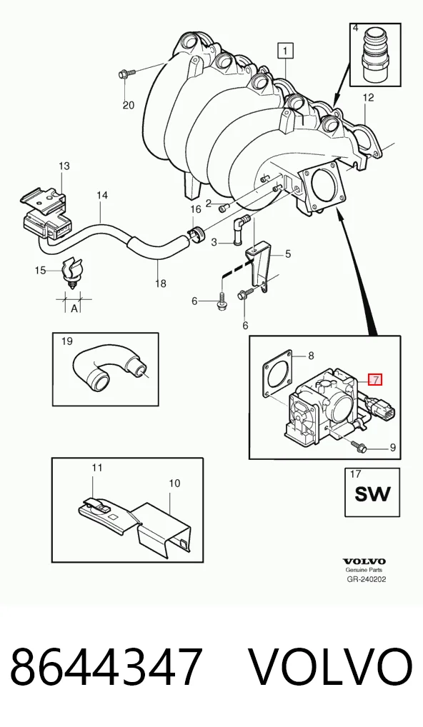 8644347 Volvo Дроссельная заслонка
