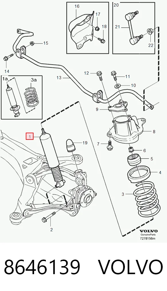 8646139 Volvo Амортизаторы задние