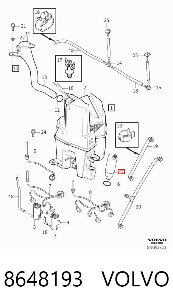 8648193 Volvo Насос омывателя фар