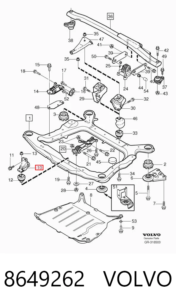 8649262 Volvo Кронштейн подушки (опоры) двигателя передней