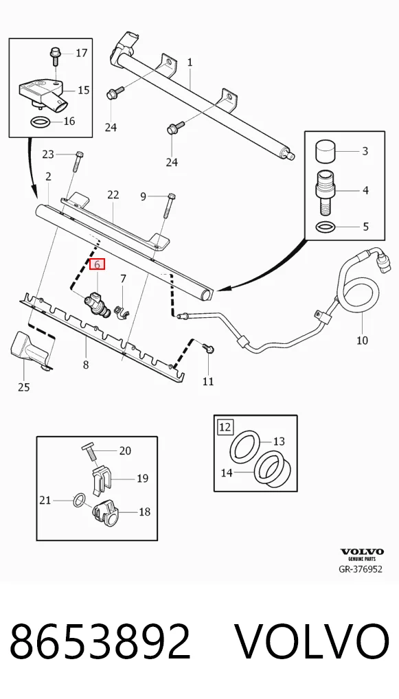  Топливные форсунки Volvo S60 2