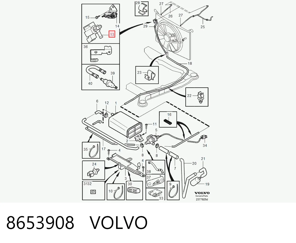 8653908 Volvo Клапан вентиляции газов топливного бака