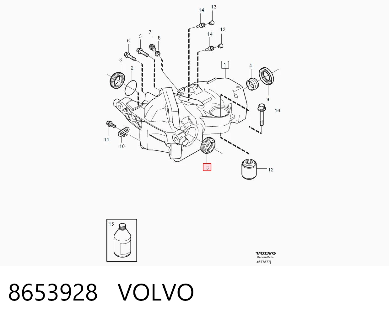 8653928 Volvo Сальник редуктора заднего моста