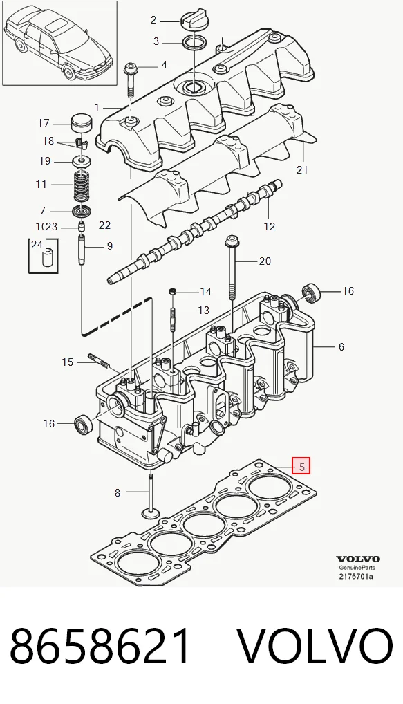 Прокладка ГБЦ Volvo S70 седан (LS, LT) (1997 - 2000) цена, от 37.56 USD