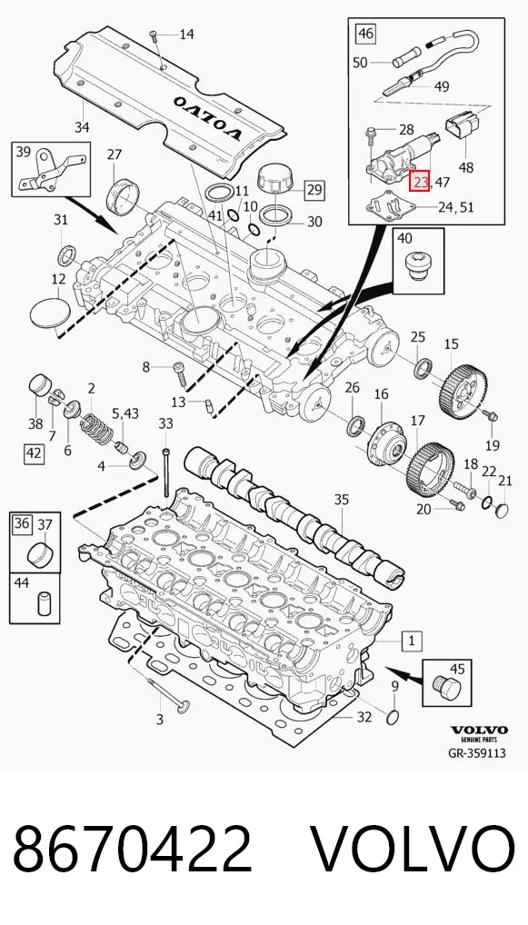 8670422 Volvo Клапан положения фаз распредвала