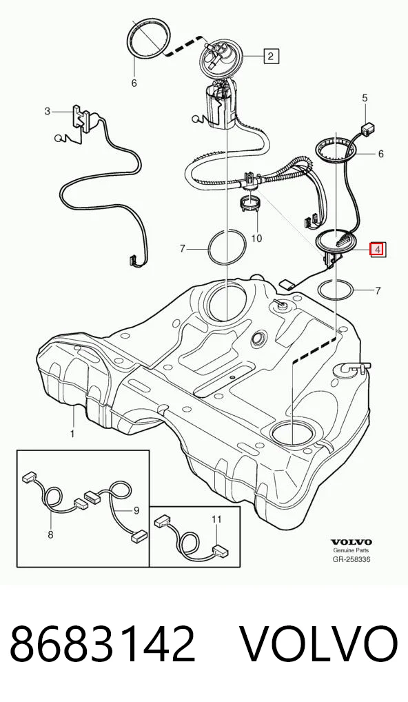 8683142 Volvo Датчик уровня топлива в баке