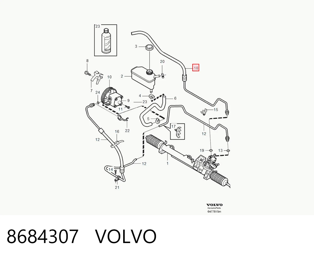 8684307 Volvo Управление рулевое в сборе