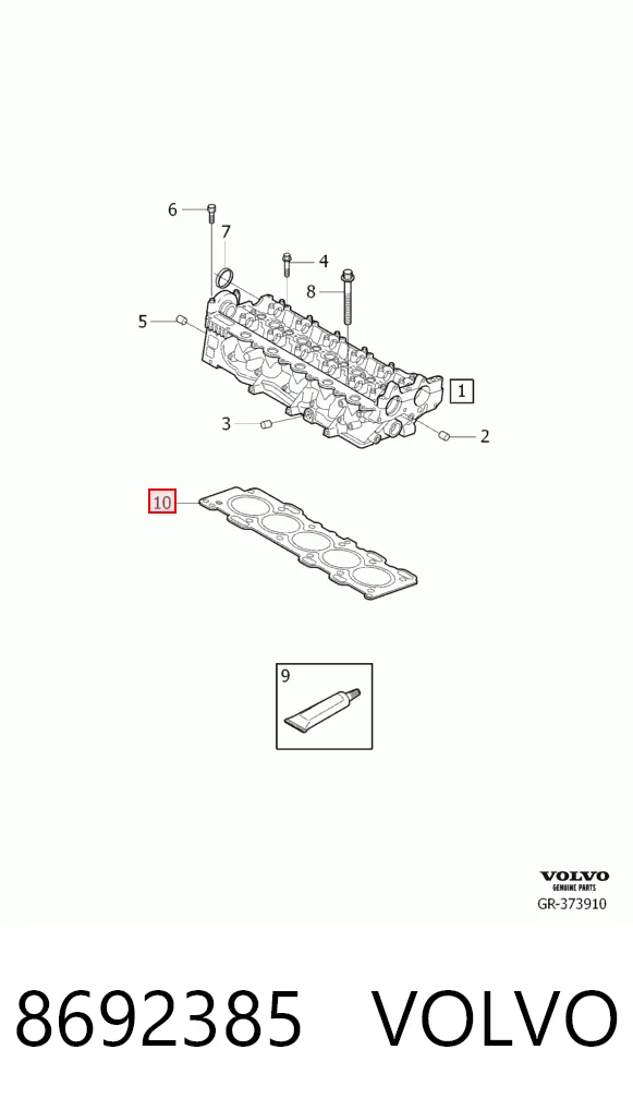 Прокладка ГБЦ Volvo S80 I седан (TS, TH, KV) (1998 - 2006) цена, от 44.38 USD