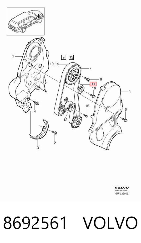 8692561 Volvo Паразитный ведущий ролик